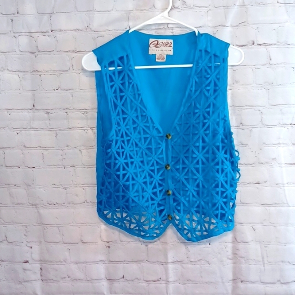 ASAPO Petite Collection Womans Blue Cotton Hook & Loop Summer Best PL